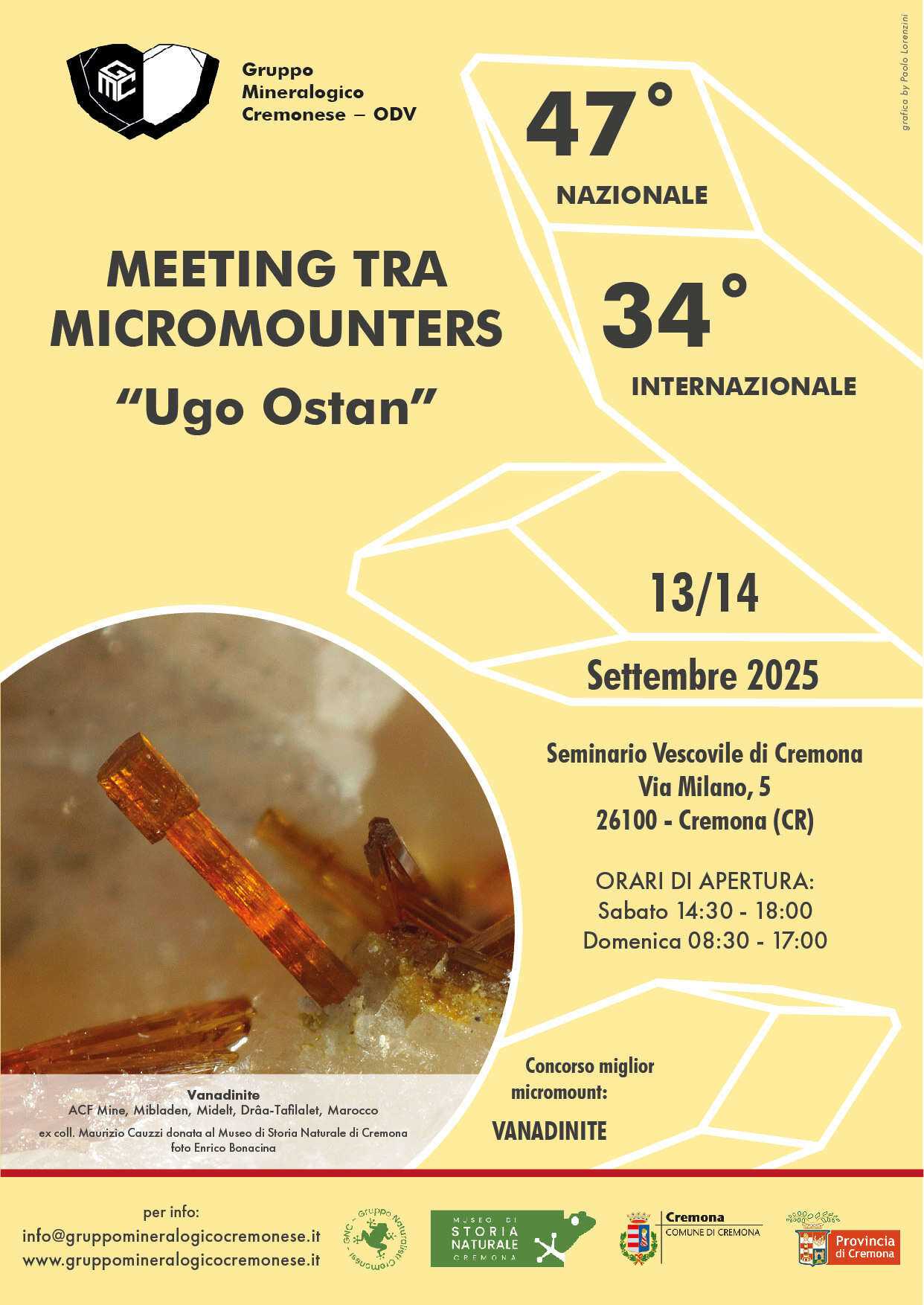 Locandina 47 nazionale 34 internazionale meeting tra micromount Ugo Ostan 2025